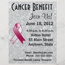 Throat Cancer Awareness Benefit Gray Floral Flyer