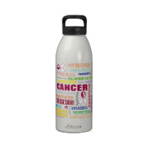 Throat Cancer Awareness Collage Water Bottles