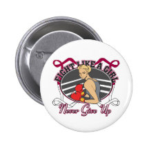 Throat Cancer Fight Like A Girl Boxer Button