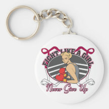 Throat Cancer Fight Like A Girl Boxer Keychains