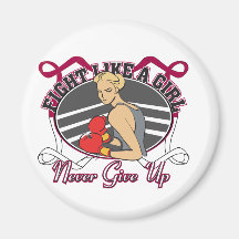 Throat Cancer Fight Like A Girl Boxer Refrigerator Magnets
