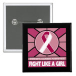 Throat Cancer Fight Like A Girl Flag buttons