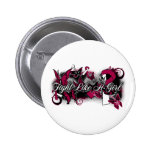 Throat Cancer Fight Like A Girl Grunge Butterfly buttons
