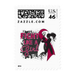 Throat Cancer Fight Like A Girl Grunge stamps