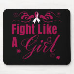 Throat Cancer Fight Like A Girl Ornate mousepads