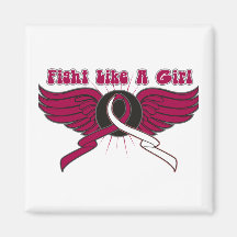 Throat Cancer Fight Like A Girl Wings Refrigerator Magnet