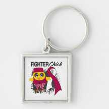 Throat Cancer Fighter Chick Grunge Keychains