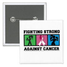 Throat Cancer Fighting Strong Pinback Buttons