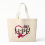 Throat Cancer Hope Butterfly Heart Décor Canvas Bags