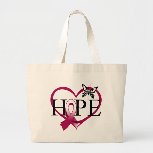 Throat Cancer Hope Butterfly Heart Décor Canvas Bags