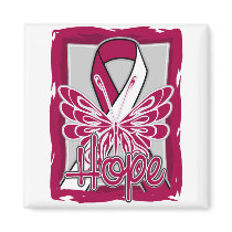 Throat Cancer Hope Butterfly Portrait Fridge Magnet
