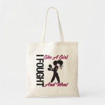 Throat Cancer I Fought Like A Girl and Won Tote Bags