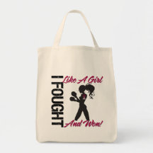 Throat Cancer I Fought Like A Girl and Won Canvas Bags
