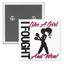 Throat Cancer I Fought Like A Girl and Won Button