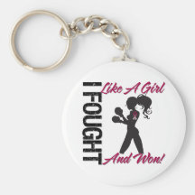 Throat Cancer I Fought Like A Girl and Won Keychain