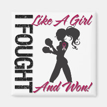 Throat Cancer I Fought Like A Girl and Won Refrigerator Magnets