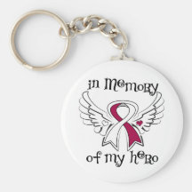 Throat Cancer In Memory of My Hero Keychain