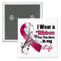 Throat Cancer Ribbon Hero in My Life 2 Pins