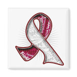 Throat Cancer Slogan Watermark Ribbon Fridge Magnets