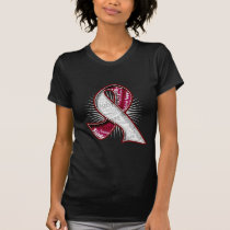 Throat Cancer Slogan Watermark Ribbon T Shirts