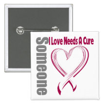 Throat Cancer Someone I Love Needs A Cure Pinback Button