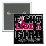 Throat Cancer Sporty Fight Like a Girl buttons
