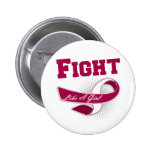 Throat Cancer Sporty Fight Like A Girl buttons