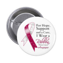 Throat Cancer Support Hope Awareness Button