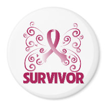 Throat Cancer Survivor Butterfly Refrigerator Magnet