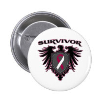 Throat Cancer Survivor Crest Button
