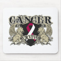 Throat Cancer Survivor Mens Heraldry Mouse Pad