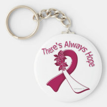 Throat Cancer There's Always Hope Floral Key Chains