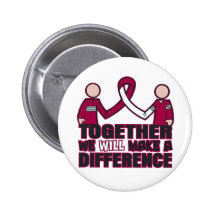 Throat Cancer Together We Will Make A Difference Pinback Buttons