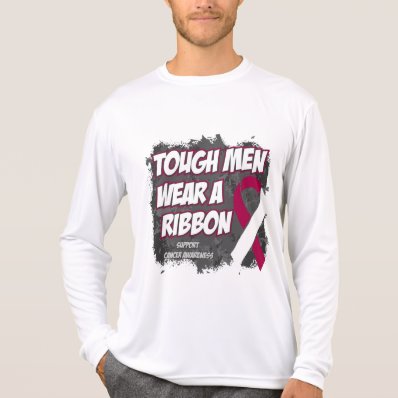 Throat Cancer Tough Men Wear A Ribbon Tshirt