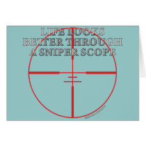 Through a Sniper Scope Greeting Card