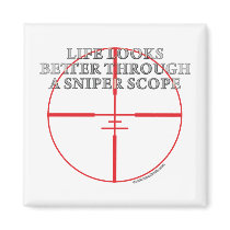 Through a Sniper Scope Fridge Magnet