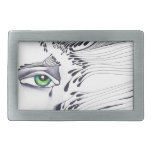 Through the eyes of a Woman Rectangular Belt Buckle