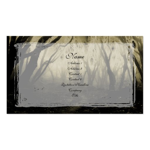 Through The Woods Gothic Business Card (front side)