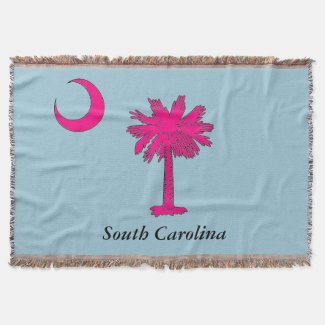 Throw Blanket (Hot Pink Palmetto Tree)