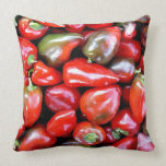 Throw Cushion with Hot Red Peppers pillows