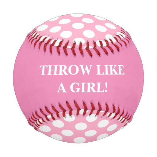Throw Like a Girl Pink Baseball Zazzle