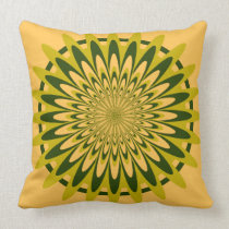 Throw Pillow, Abstract Flower 5, Chartreuse Yellow