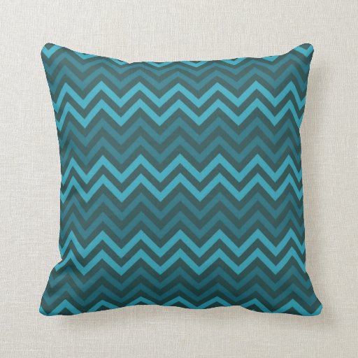 Throw Pillow - Chevron Pattern (teal) Zazzle