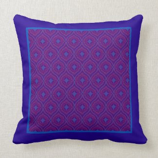 Throw Pillow, Cushion, Purple and Blue Ogees