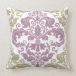 Throw Pillow - Damask Duo - Sage & Plum