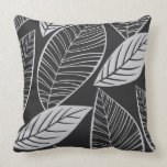 Throw Pillow - Mod Leaves (Black & White)