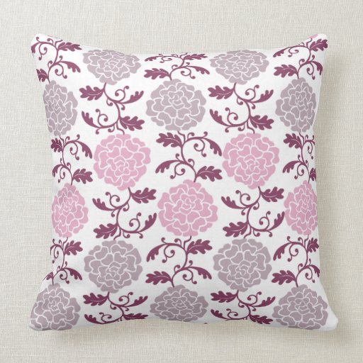 Throw Pillow - Modern Regal Rose in Pink & Gray