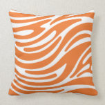 Throw Pillow - Modern Zebra Stripes (Orange)