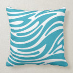 Throw Pillow - Modern Zebra Stripes (Teal)