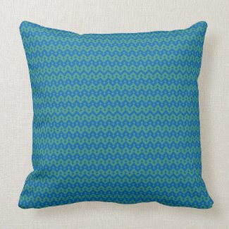 Throw Pillow or Cushion Emerald Green and Blue